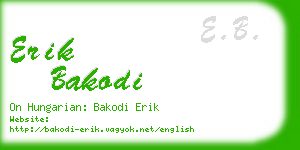 erik bakodi business card